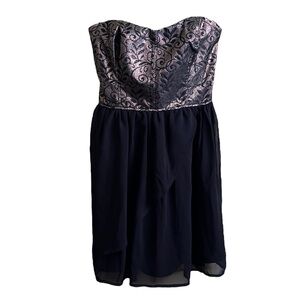 DYNAMITE Gold & Black Bodice Mini Dress - XS